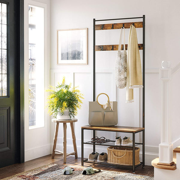 Coat Rack with Bench & Shoe Shelves - Karrari