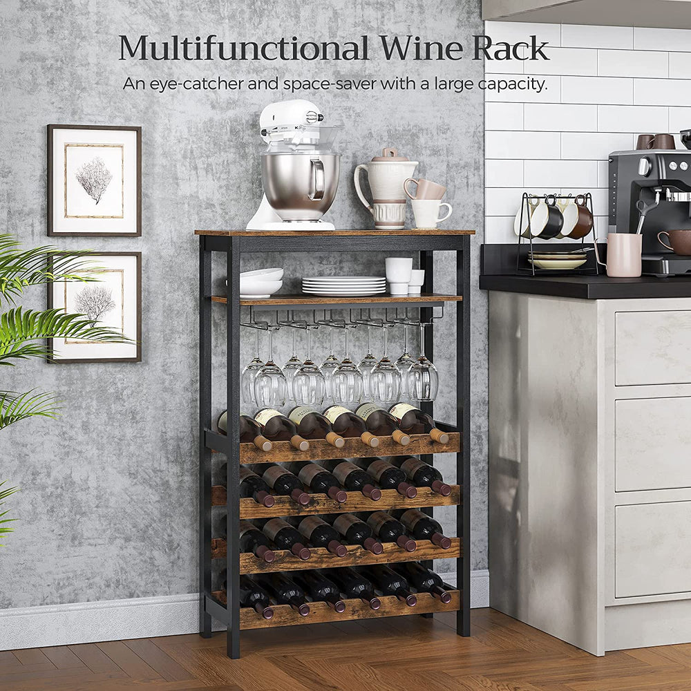 24-Bottle Wine Rack with Glass Holders - Karrari