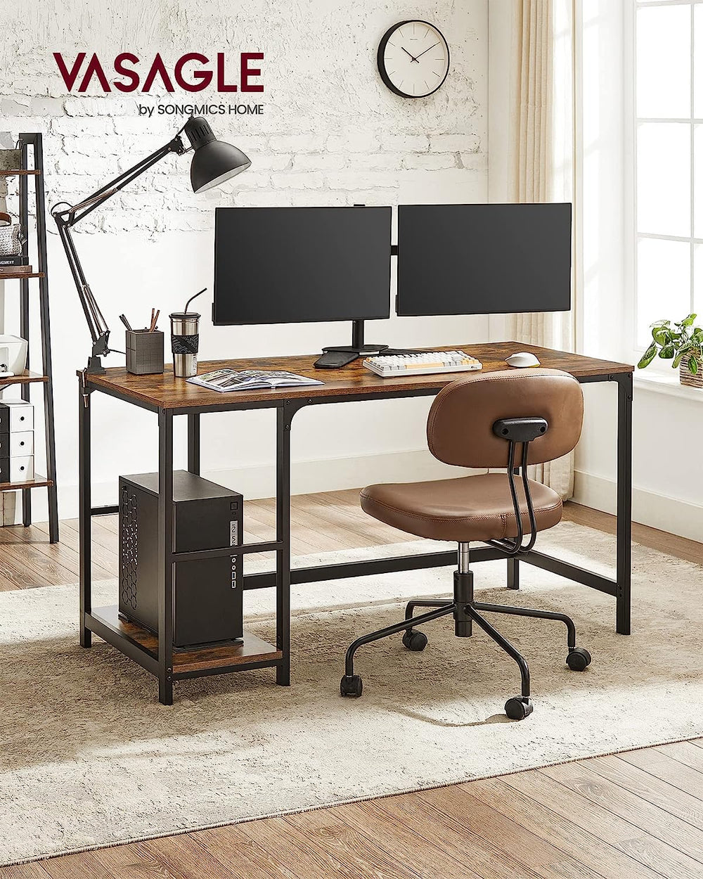 Computer Desk with 2 Reversible Shelves - Karrari