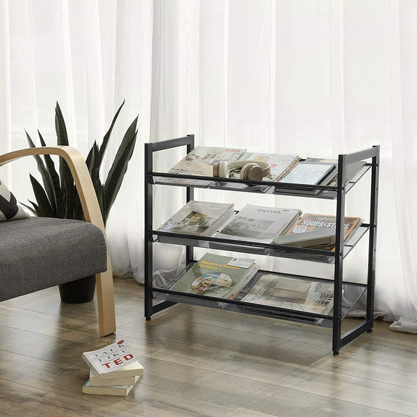 3-Tier Stackable Metal Shoe Rack - Adjustable Shelves - Karrari