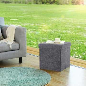 Fabric Ottoman, Footstool with Storage
