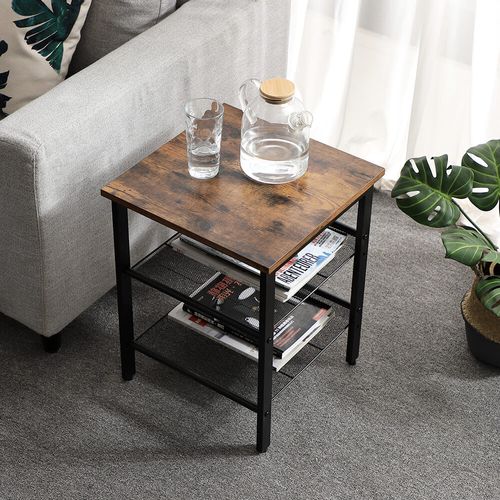 2 Piece Side Tables - Adjustable Mesh Shelves - Karrari