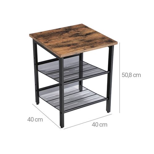 2 Piece Side Tables - Adjustable Mesh Shelves - Karrari