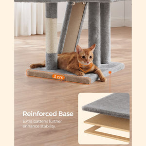 Light Grey Cat Tree Condo - Scratching Ramp - Karrari