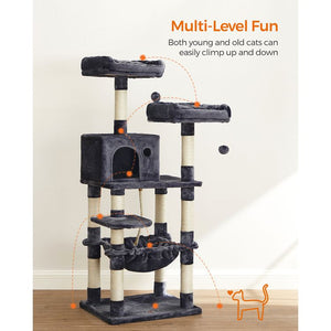 56.3-Inch Cat Tree Tower - Scratching Posts & Hammock - Karrari