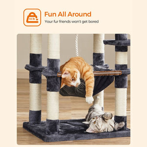 56.3-Inch Cat Tree Tower - Scratching Posts & Hammock - Karrari