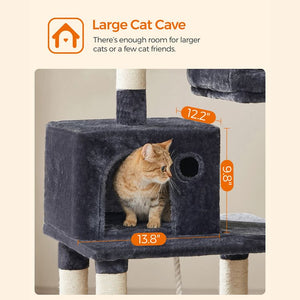 56.3-Inch Cat Tree Tower - Scratching Posts & Hammock - Karrari