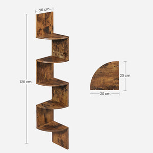 5-Tier Zigzag Corner Floating Shelf - Karrari