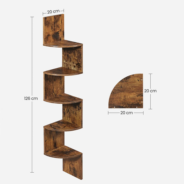 5-Tier Zigzag Corner Floating Shelf - Karrari