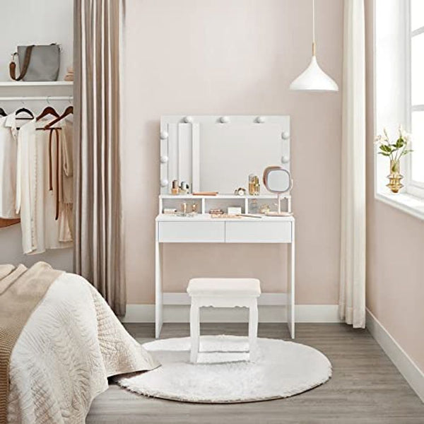Vanity Dressing Table with LED Mirror & Storage - Karrari