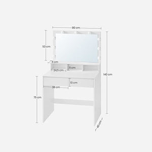 Vanity Dressing Table with LED Mirror & Storage - Karrari