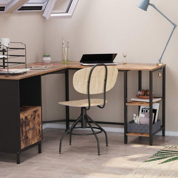 L-shaped Computer Desk with Cabinet - Karrari