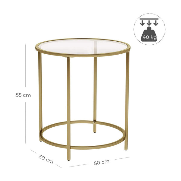Gold Glass Side Table - Karrari