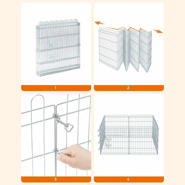 Foldable 8-Panel Pet Playpen Circle for Small Dogs - Karrari