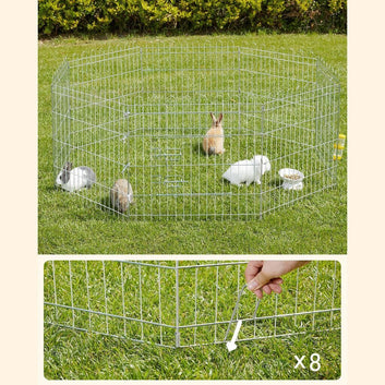 Pet Circle for Small Dogs, Wire Circle, Foldable, Changeable Shape, 8 Panels, Indoor and Outdoor Use